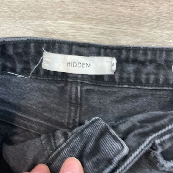 HIDDEN High Waist Moms Mini Denim Shorts in Black M - Picture 2 of 8